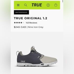 New Men's True Golf Shoes Size 10.5 in Nine Iron Grey